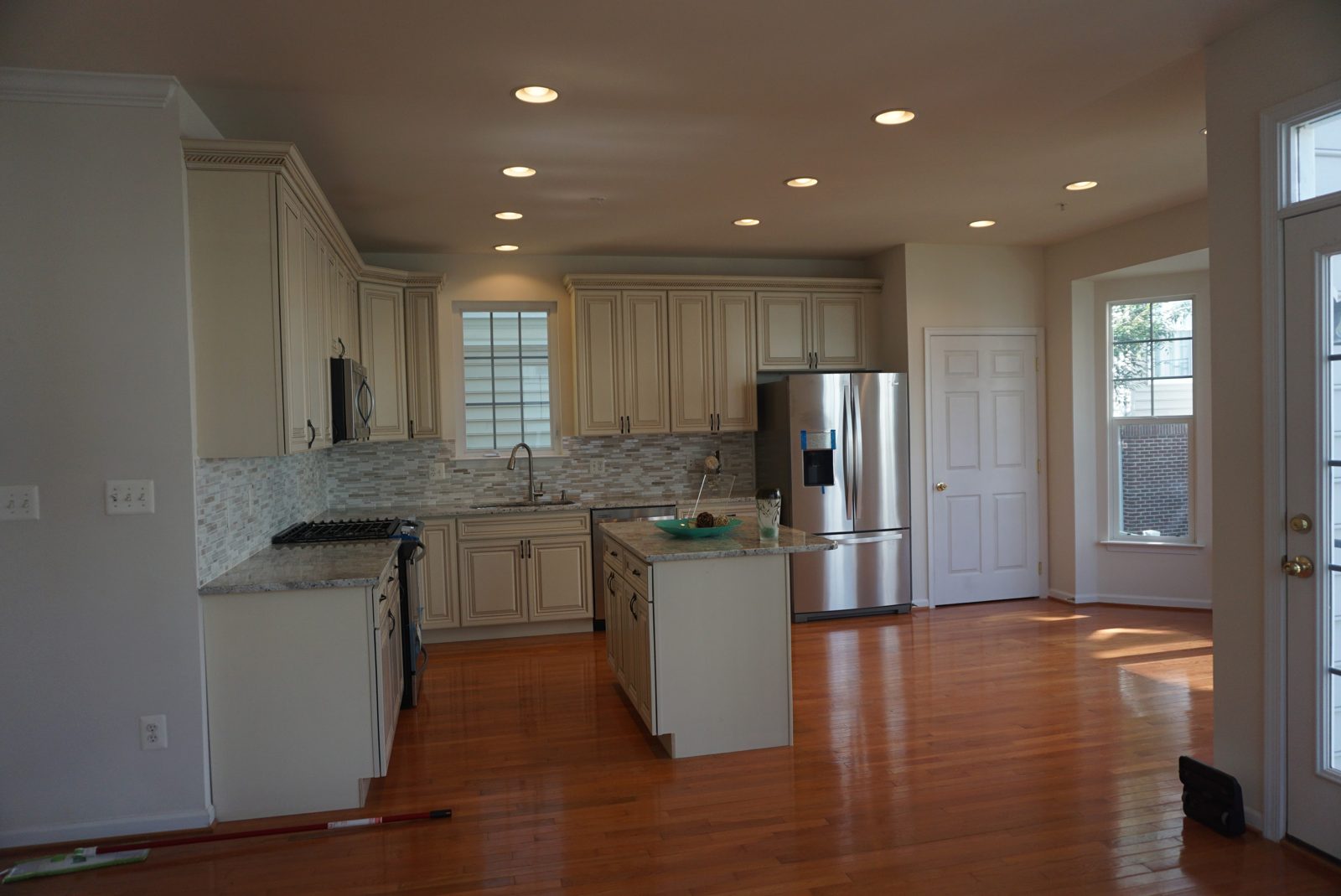 Kitchen remodel with island and pendant lighting, Fairfax County VA